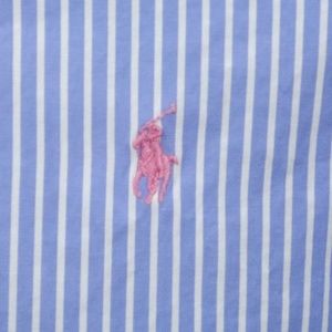 Ralph Lauren mens XL shirt blue white pink b0